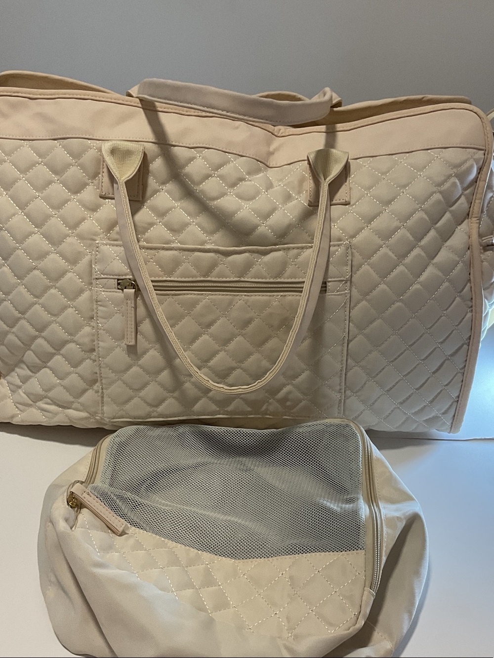 Large Etronik Beige Travel Bag